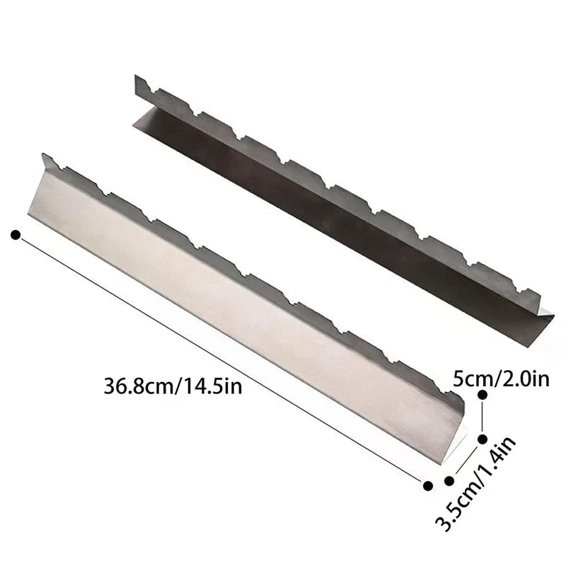 JETTING Stainless Steel BBQ Skewer Holders, 2 Piece Set, 36.8cm