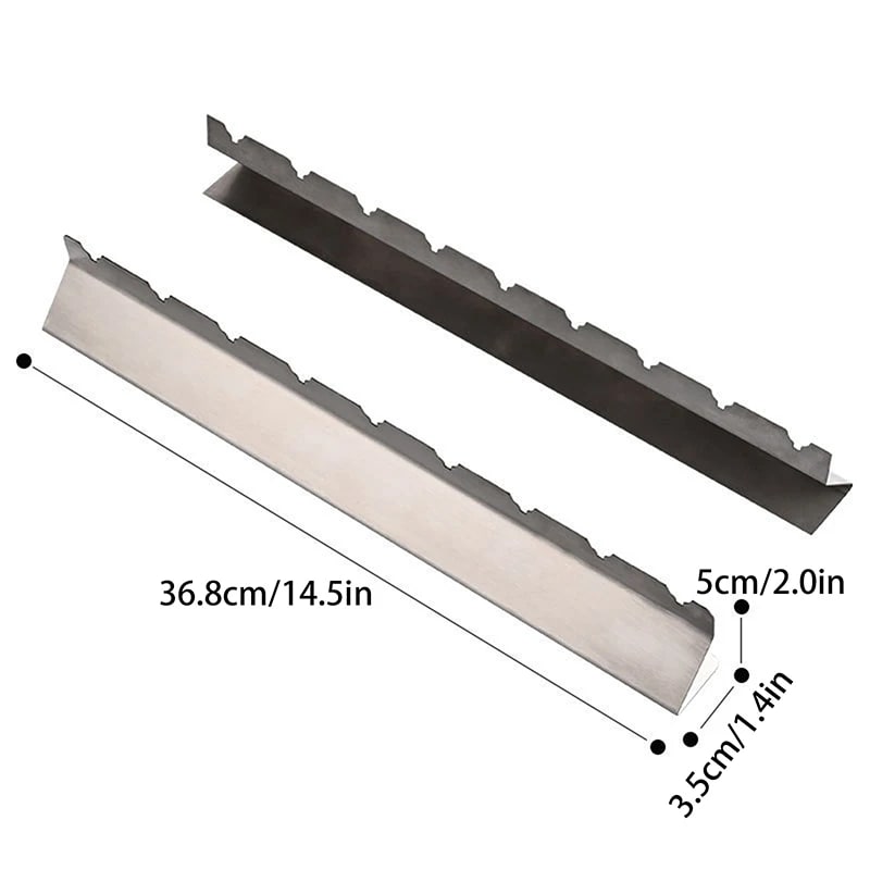 JETTING Stainless Steel BBQ Skewer Holders, 2 Piece Set, 36.8cm