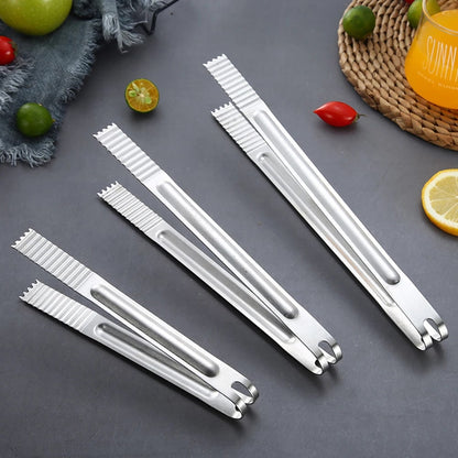 Stainless Steel BBQ Tongs, 20.5-45.5cm, Ridged Grip, 8-18 Inch Sizes