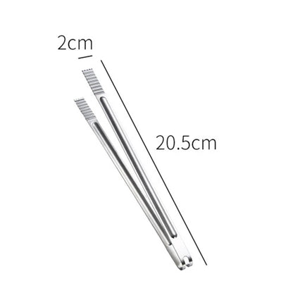 Stainless Steel BBQ Tongs, 20.5-45.5cm, Ridged Grip, 8-18 Inch Sizes - 8Inch