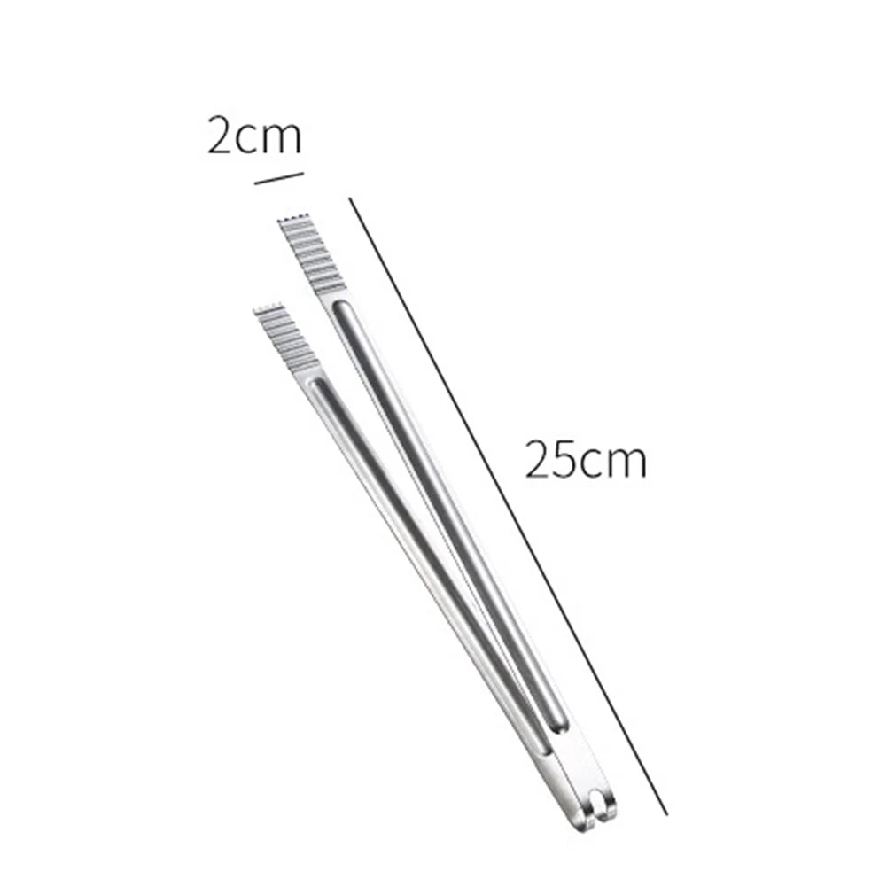 Stainless Steel BBQ Tongs, 20.5-45.5cm, Ridged Grip, 8-18 Inch Sizes - 10Inch