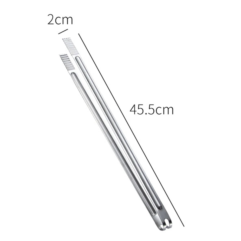 Stainless Steel BBQ Tongs, 20.5-45.5cm, Ridged Grip, 8-18 Inch Sizes - 18Inch