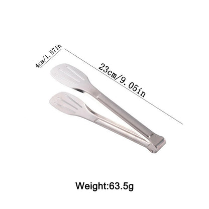 Stainless Steel BBQ Tongs, Small or Large Slotted Food Serving Tongs - Small-1PC