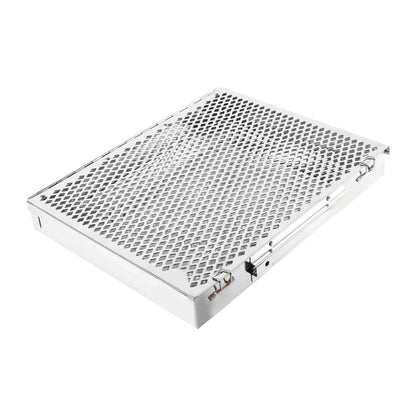 bbqdeals Stainless Steel BBQ Grill Basket with Wooden Handle, Removable