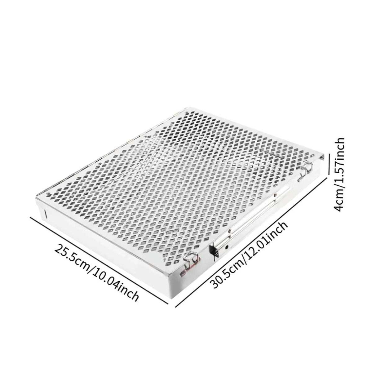 bbqdeals Stainless Steel BBQ Grill Basket with Wooden Handle, Removable