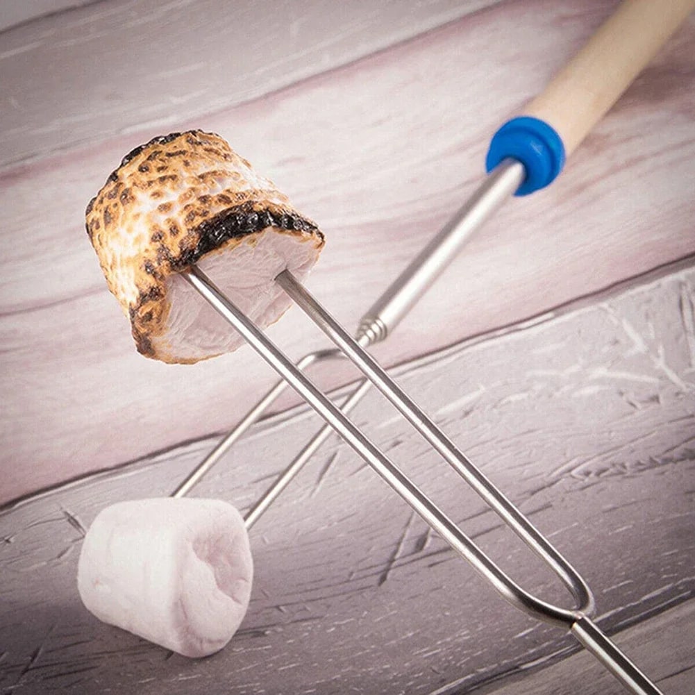 Marshmallow Roasting Forks, Extendable 304 Stainless Steel Campfire Skewers
