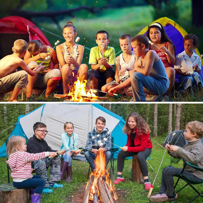 Marshmallow Roasting Forks, Extendable 304 Stainless Steel Campfire Skewers