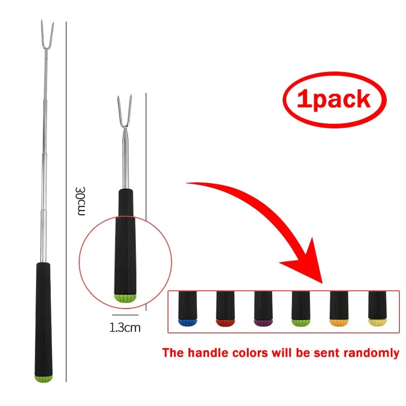 Marshmallow Roasting Forks, Extendable 304 Stainless Steel Campfire Skewers - Length16.5-30CM-1PCS