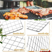 Stainless Steel Rectangular BBQ Grill Rack, Reusable Grate, 4 Sizes