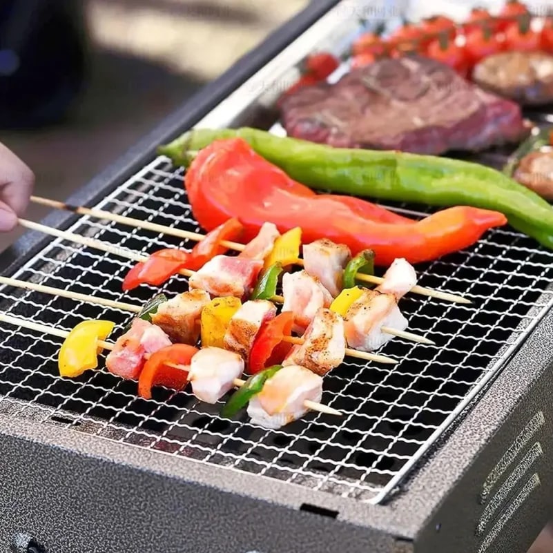 Stainless Steel Rectangular BBQ Grill Rack, Reusable Grate, 4 Sizes