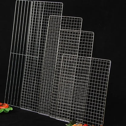Stainless Steel Rectangular BBQ Grill Rack, Reusable Grate, 4 Sizes