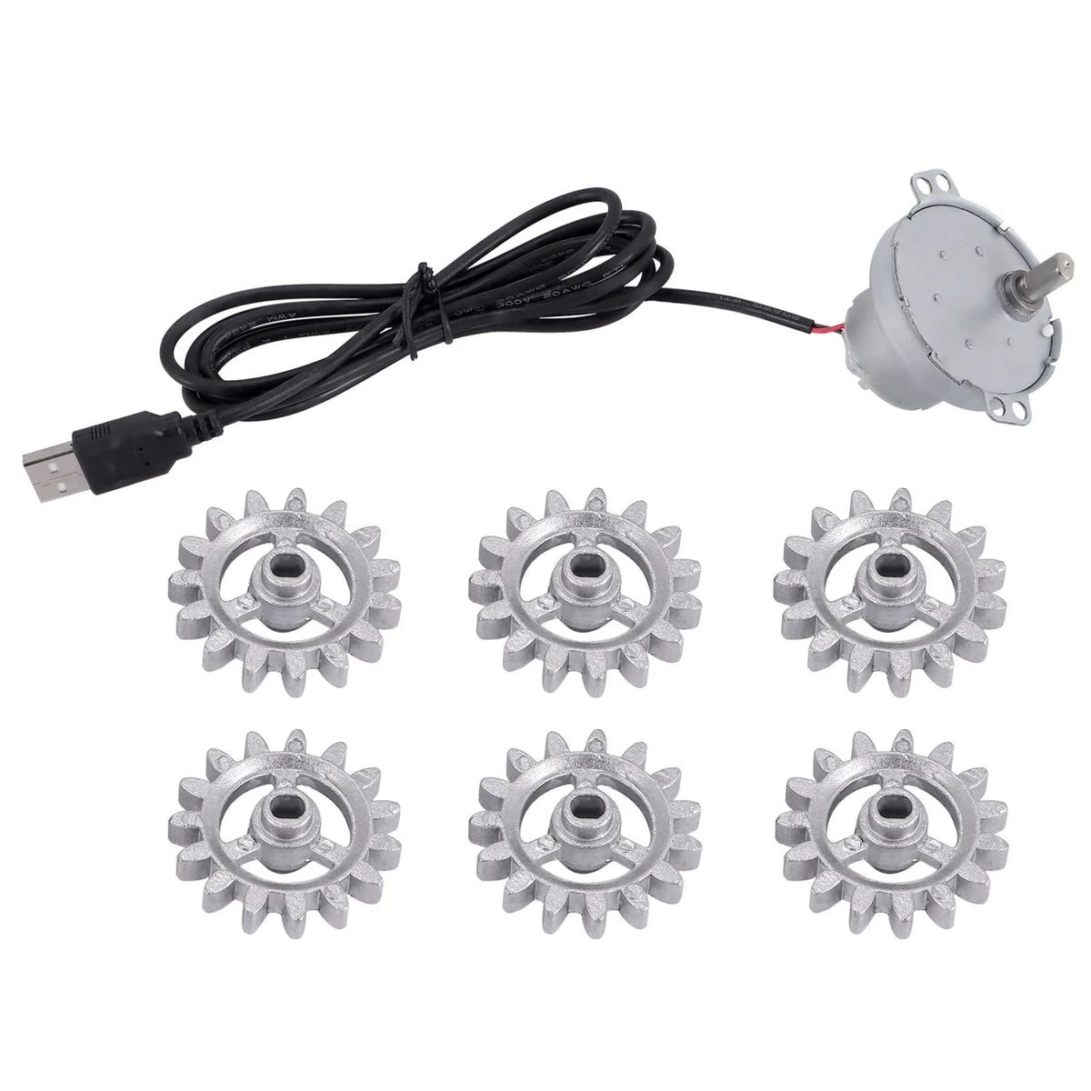 Automatic Rotisserie Grill Motor Tool Set with USB Cable and Metal Gears