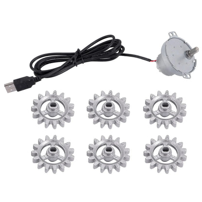 Automatic Rotisserie Grill Motor Tool Set with USB Cable and Metal Gears