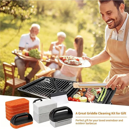 Griddle Cleaning Kit with Scraper, Grill Brush and Cleaning Blocks
