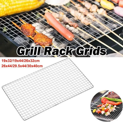 Stainless Steel Rectangular BBQ Grill Rack, Reusable Grate, 4 Sizes