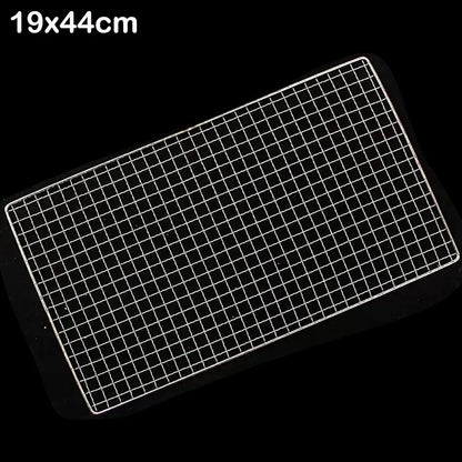 Stainless Steel Rectangular BBQ Grill Rack, Reusable Grate, 4 Sizes - 19x44cm