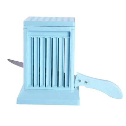 49-Hole BBQ Meat Skewer Maker and Cutter, Plastic Box for Lamb, Beef and Kebabs - Blue