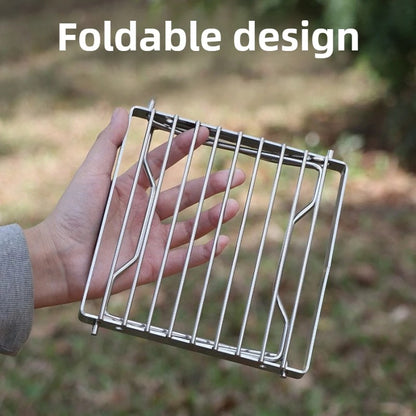 Folding Stainless Steel Camp Stove Rack and BBQ Grill Set