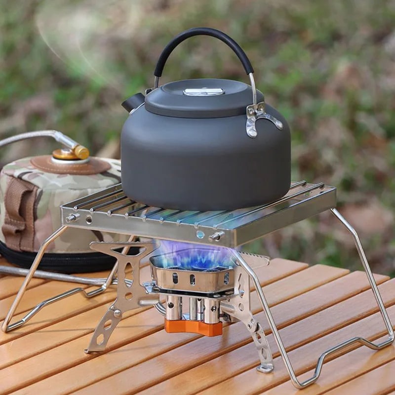 Folding Stainless Steel Camp Stove Rack and BBQ Grill Set