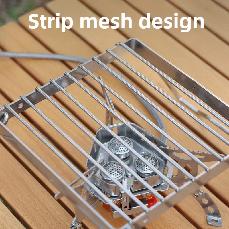 Folding Stainless Steel Camp Stove Rack and BBQ Grill Set