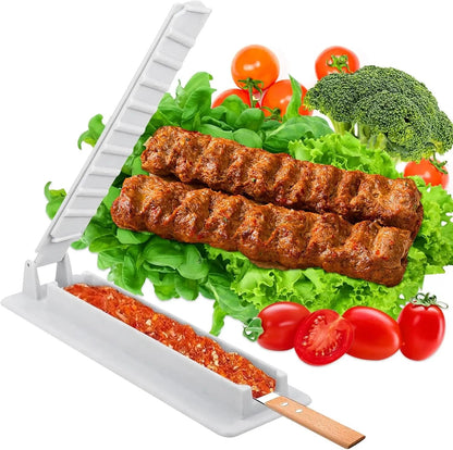 Manual Kebab Press Maker ABS Meat Skewer Mould, 32cm, Black or White