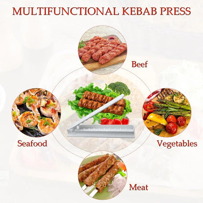 Manual Kebab Press Maker ABS Meat Skewer Mould, 32cm, Black or White