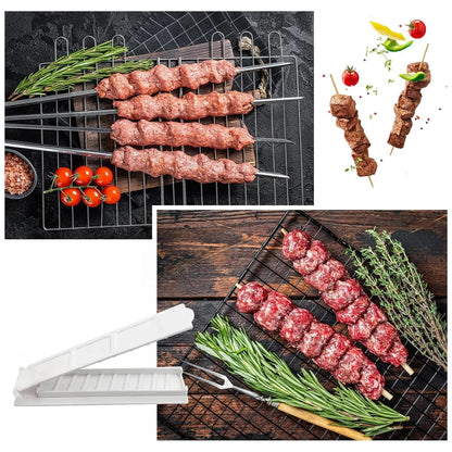 Manual Kebab Press Maker ABS Meat Skewer Mould, 32cm, Black or White