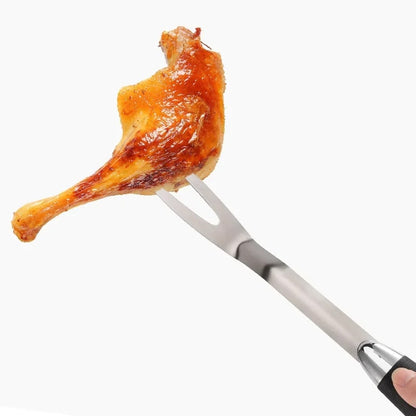 Stainless Steel BBQ Tool Set, 3-Piece Fork, Tongs and Spatula