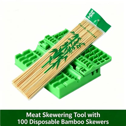 Multifunctional BBQ Skewer Maker with 100 x 30cm Bamboo Skewers
