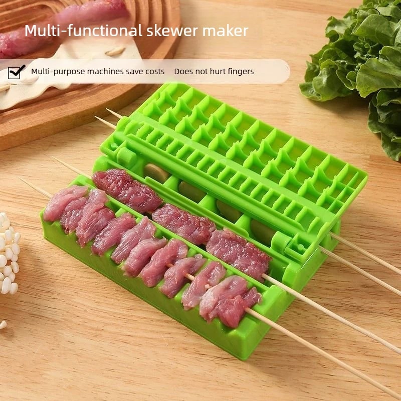 Multifunctional BBQ Skewer Maker with 100 x 30cm Bamboo Skewers