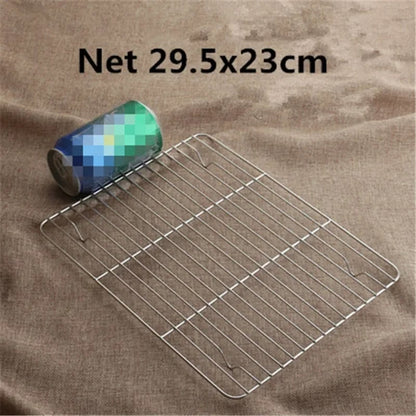 Stainless Steel BBQ Grill Mesh Rack, Multiple Sizes and Tray Options - Net 29.5x23cm