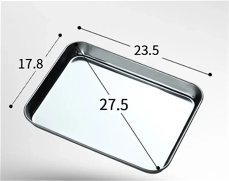 Stainless Steel BBQ Grill Mesh Rack, Multiple Sizes and Tray Options - Plate23.5x17.8xH2.5c