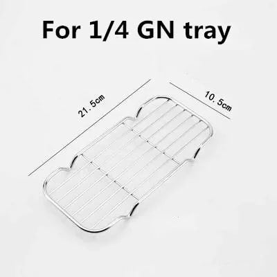 Stainless Steel BBQ Grill Mesh Rack, Multiple Sizes and Tray Options - 1-4 GN tray net