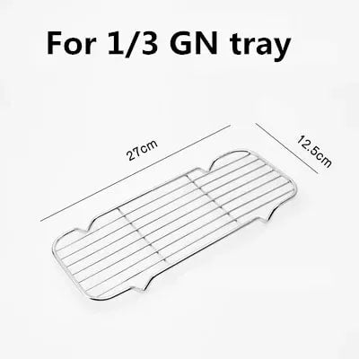 Stainless Steel BBQ Grill Mesh Rack, Multiple Sizes and Tray Options - 1-3 GN tray net