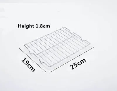 Stainless Steel BBQ Grill Mesh Rack, Multiple Sizes and Tray Options - 25x19cm