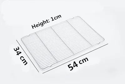 Stainless Steel BBQ Grill Mesh Rack, Multiple Sizes and Tray Options - 54x34cm