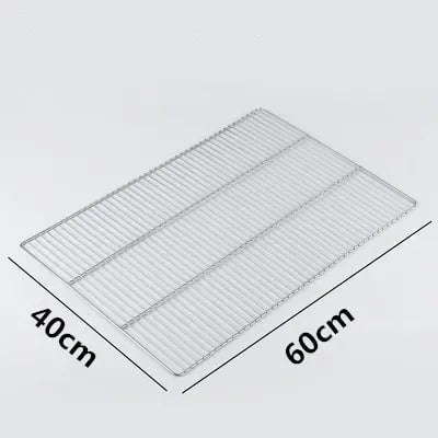 Stainless Steel BBQ Grill Mesh Rack, Multiple Sizes and Tray Options - Light Yellow