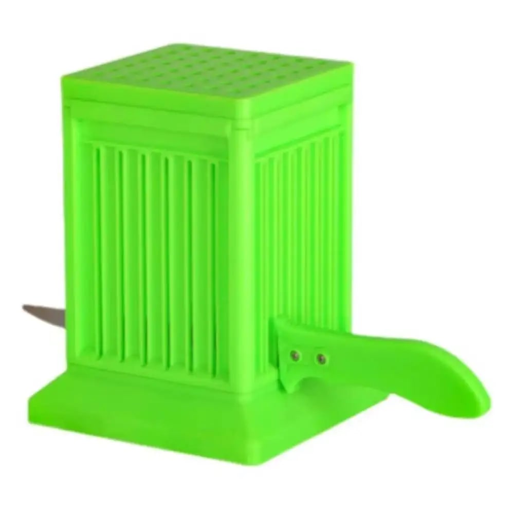 49-Hole BBQ Meat Skewer Maker and Cutter, Plastic Box for Lamb, Beef and Kebabs - Green