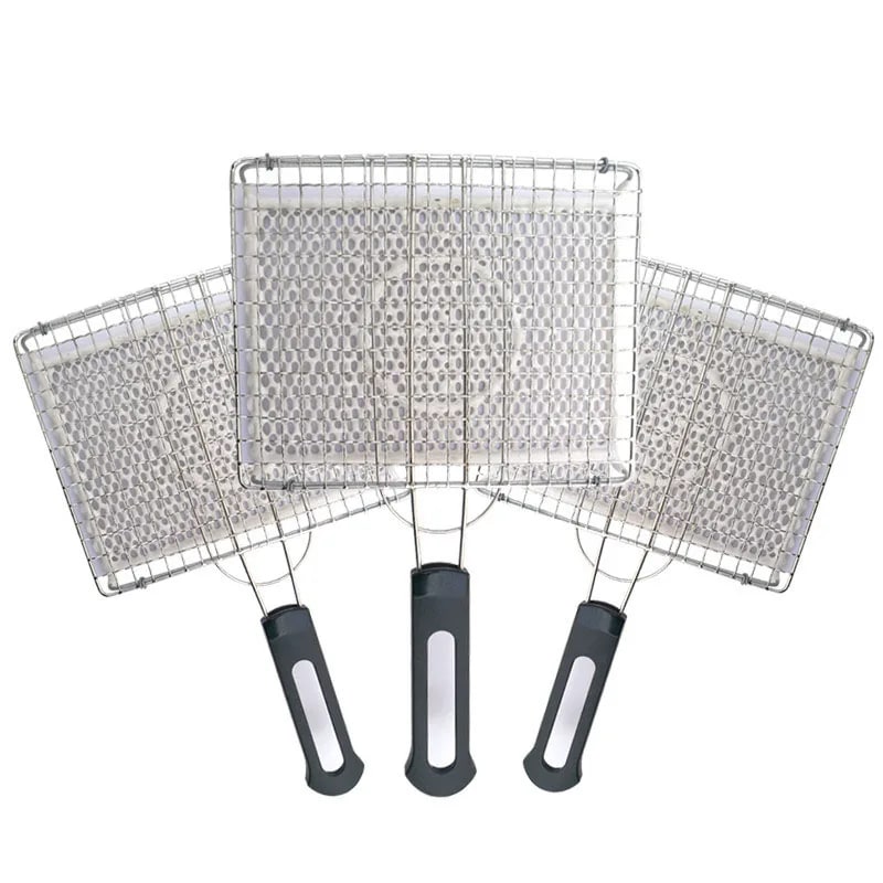 Ceramic BBQ Grill Mesh, Chromium-Plated Iron Cooking Basket, Multiple Sizes
