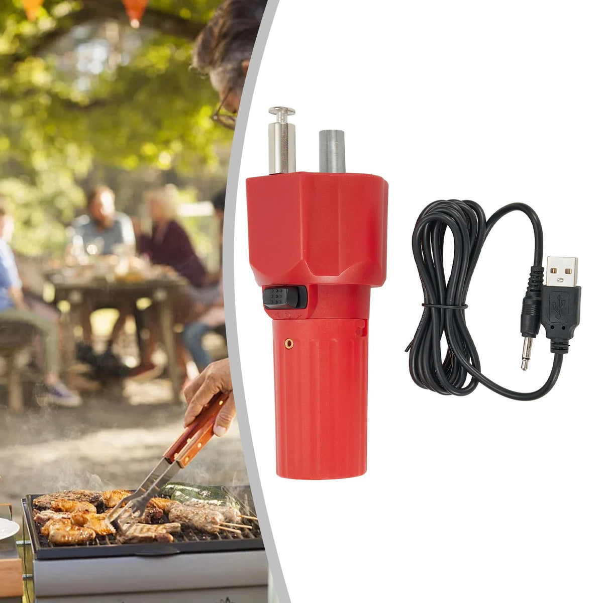5V BBQ Rotisserie Motor with 1m USB Cable, 4.2rpm, Red ABS and Metal