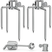 Stainless Steel Rotisserie Meat Forks, 4-Prong Pair for BBQ Spit Rods