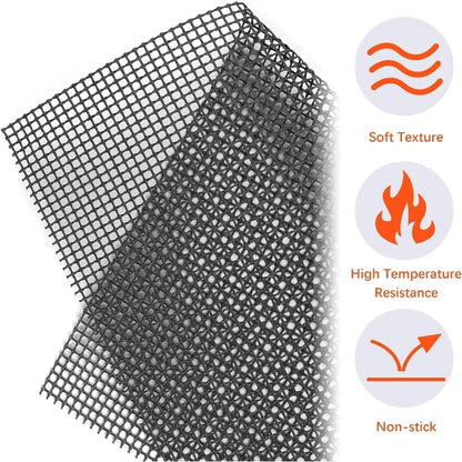 bbqdeals BBQ Grill Mat 33 x 40cm Fibreglass and Teflon-Coated Mesh for