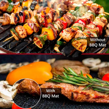 bbqdeals BBQ Grill Mat 33 x 40cm Fibreglass and Teflon-Coated Mesh for