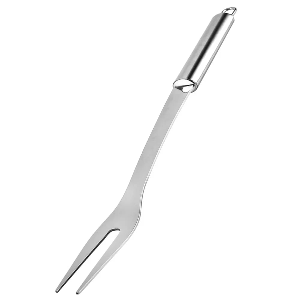 Stainless Steel BBQ Meat Fork, 33.5cm Uncoated Barbecue Cooking Tool