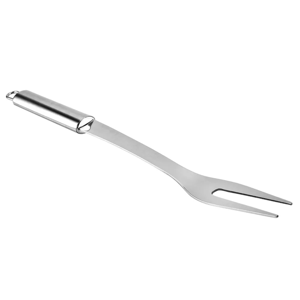 Stainless Steel BBQ Meat Fork, 33.5cm Uncoated Barbecue Cooking Tool