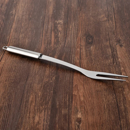 Stainless Steel BBQ Meat Fork, 33.5cm Uncoated Barbecue Cooking Tool