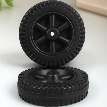 2-Piece 6-Inch BBQ Grill Replacement Wheels, Black PE Plastic