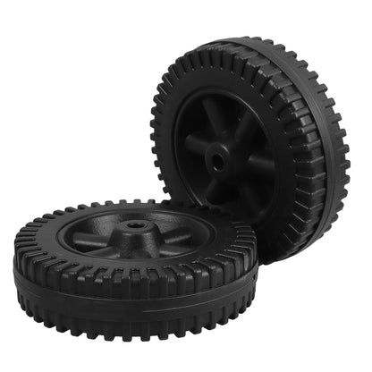 2-Piece 6-Inch BBQ Grill Replacement Wheels, Black PE Plastic