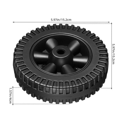 2-Piece 6-Inch BBQ Grill Replacement Wheels, Black PE Plastic