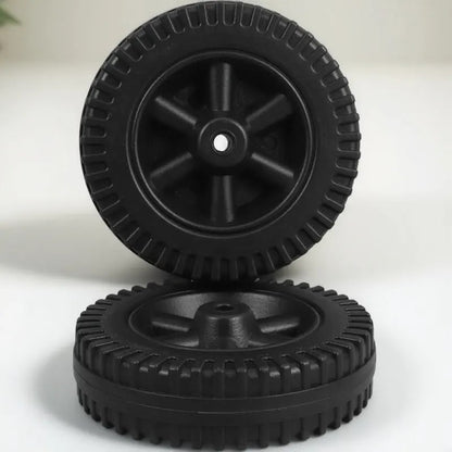 2-Piece 6-Inch BBQ Grill Replacement Wheels, Black PE Plastic
